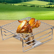 Barbecue Grill Mini Foldable Stainless Steel Portable Barbecue Grill Rack for Outdoor Activities Camp Cooking Supplies (D 7.87"x7.68"x2.95")