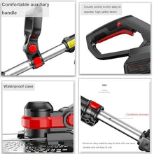 1880W Multifunctional Small Household Electric Lawn Mower, Handheld Cordless Electric Telescopic Pole Anti-Slip Handle Weeder,24V/4.0Ah