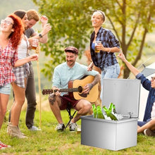 Drop in Ice Chest, 46 Quart Stainless Steel Ice Cooler, Commercial Ice Bin with Hinged Cover, Drain-Pipe Set Included, for Outdoor Kitchen Patio Ice Bar, Cold Wine Beer, Parties, BBQ