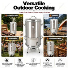 Vertical Smoker Grill Combo36.6in Stainless Steel Charcoal Meat Smoker