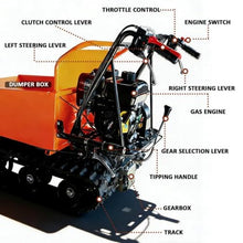 Chery Industrial TB-G65 660 Lbs Gas-Powered Track Barrow Welded Steel Bucket All-Terrain Transport for Construction Farm Landscaping (Standard Tracked Dumper)