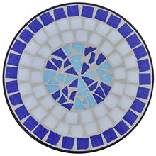 KNORRS Mosaic Tables Ceramic Beautiful Handcrafted Mosaic Table with Ceramic Tiles - Perfect Addition to Your Patio Or Garden Décor (Color : Blue, Size : 11.8" x 27.6" (Diameter x H))