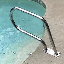 BSNANCA Pool Handrails Pool Hand Rail, Easy Mount Hand Grab Rail w/Complete Mounting Accessories, 304 Stainless Steel Swimming Pool Stair Rail w/Base Plate an