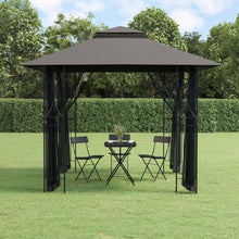 HKTMGDNG 10x10 Patio Gazebo with Mesh Sidewalls Anthracite Steel Tent