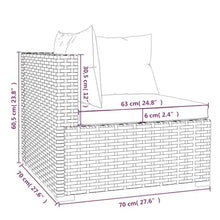 KDVXBCQJH 12 Piece Outdoor Poly Rattan Patio Sectional Sofa Set Black
