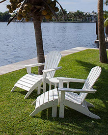 POLYWOOD South Beach 5-Piece Adirondack Chair Set with Side Table & Ottomans