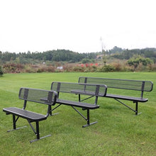 Sunnibety 8 Feet Heavy Duty Metal Park Bench for Outside, Outdoor Bench with Backrest & Portable Frame, Commercial Benches for Shopping Malls, Stores, Parks, Patios, Decks, Black