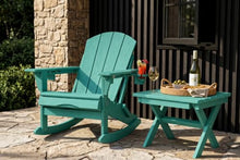Patio Kingdom 4-Piece HDPE Adirondack Rocking Chairs Set, Heavy Duty Folding Outdoor Fire Pit Chairs, Weather Resistant Patio Rocker Set for Backyard Lawn Deck Seating Conversations, Aruba Blue