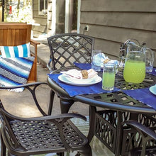 Sunnydaze 5-Piece Cast Aluminum Patio Dining Set - 4 Chairs and 41" Table Black
