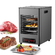 1700W Electric Steak Broiler, Stainless Steel Steak Grill, 30min Timer, LCD Touch Panel, Air Fryer Oven for Meat Burger Pizza (Gray 220)