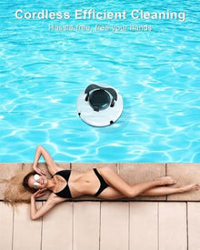 KANGJIEM Cordless Automatic Pool Cleaner, Automatic Vacuum Cleanerfor Above Ground Pool & Inground Swimming Pool, Strong Suction, Dual Motors, for Pool