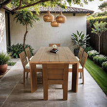Meridian Furniture 111-DT96 Mirella Collection Modern | Contemporary 96" Outdoor Patio Dining Table with Solid Teak Wood Frame, Natural Teak Finish, 96" W x 42" D x 29.75" H, Natural