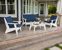 POLYWOOD® Riviera Modern Lounge 4-Piece Set in White/Spectrum Carbon