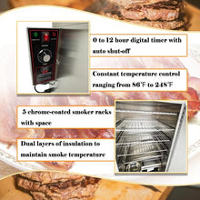 EQCOTWEA Automatic BBQ Meat Smoker Commercial Grill Sausage Smoke Oven 5-Layer Electric Smokehouse Oven 95-248℉ Digital Stainless Steel Bacon Smoker for Steaming/Drying/Smoking/Coloring 1KW 110V