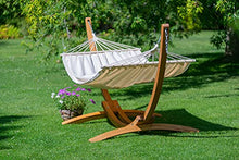 LA SIESTA® Chillounge Hammock with Spreader Bar & Wood Stand, Weatherproof Outdoor Hammock with Stand for Outside Patio Backyard, Wooden Hammock Stand, Heavy Duty Hammock and Stand -Max 265 Lbs, Beach