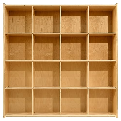 Contender 16-Cubby Storage Cabinet Natural Finish