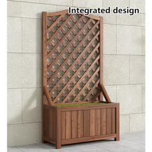 Wood Trellis Planter Box with Deep Base, Vertical Growing Vine Support Lattice Planter, Triangular Bracing Heavy Duty Sturdy Build, Exterior Home Garden Yard(39.4x15.7x59.1in,Open Top)