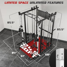 Liksodo Smith Machine 2000LBS Squat Rack with LAT-Pull Down & Cable Crossover White
