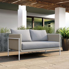 Zuo Frais Loveseat Gray, Gray Sofa, Modern Style, Patio Furniture, Outdoor Fabric, Seats up to 2, Aluminum, Outdoor Living, 58.7" W x 31.9" D x 31.9" H, Non-Stackable