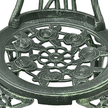 JKSVTF 3 Piece Bistro Set Cast Aluminium Green, Garden Table and Chairs, Garden Chairs Set, Patio Set, Outdoor Table and Chairs, Garden Table Set -