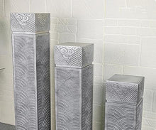 ARCVOX Asian Decor Pedestal Floor Ornaments, Faux Stone Finish Porch Columns & Pillars, Indoor/Outdoor Statues for Home Decor, Decorative Flower Pot Columns (Color : Silver Size XL)