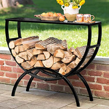 DOIBG Iron Black Outdoor Floor Standing Firewood S Shelf Table for Entryway Multifunctional Stand with S Space