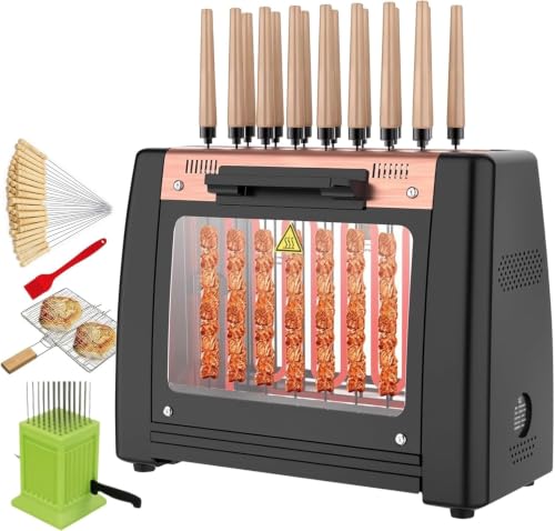 360° Auto-Rotating Electric Kebab Grill with 32 Skewers,Smokeless Indooroutdoor Bbq with Timer