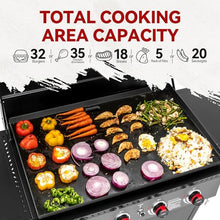 Grills House GB4008D Premium 4-Burner Gas Griddle with Hood Black