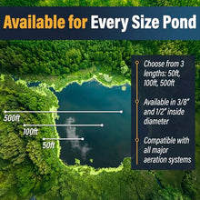 Outdoor Water Solutions Weighted Airline for Pond Aeration – 3/8" Inside Diameter | 500ft Spool | Self-Sinking Rubber Air Hose | Heavy-Duty, Flexible Tubing for Aerators & Diffusers