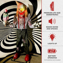 Haunted Hill Farm 6.9-Ft. I Scream Clown Animatronic,Lights and Sound