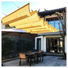 FENGZEQUAN Retractable Sun Shade Canopy, Wave Shade Sail with High-Density Polyethylene Fabric, Sliding Pergola Cover for Patio, Garden, Backyard, Deck,Mesh Tarp(W1.1*L18m/W3.60*L59.05ft)