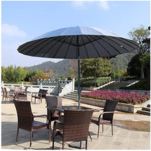 ARGENTFLUX 270cm/9ft Auto Tilt Garden Parasol, Outdoor Patio Umbrella with Crank Round Market Table Umbrella Sun Shade Parasol with 18 Ribs