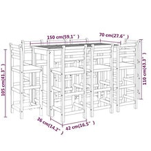 HKTMGDNG 9-Piece Solid Acacia Wood Patio Bar Set