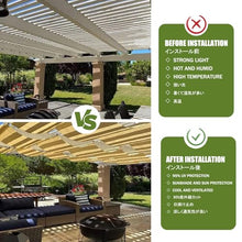 HBOOMOEM Wave Sun Shade, Telescopic Canopy Pergola Cover, Retractable Wave Canopy Pergola Cover, Includes Installation Kit; Suitable for Gazebos, Patios, and Porches.(W:2.6m/8.53ftxL:15m/49.2ft)