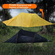 Camping Hammock Tent, Large Triangle Hammocks for 1-3 Persons-Portable Camping Hommock with Mosquito Net for Outside, Hiking Travel(Military Green)