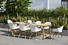 Amazonia Keystone 9-Piece Oval Patio Dining Set Grade A Teak Wood White Chairs