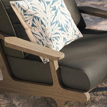 Modway Saratoga Teak Outdoor Lounge Chair in Weathered Gray Flint – Oversized Patio Accent Armchair with Wood Frame and Weather-Resistant Cushions