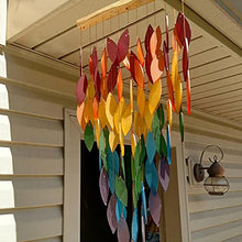 Colorful Wind Chimes Wall Hanging Chime Outdoor Maple Leaf Wind Chimes Window Courtyard Gardening Decor