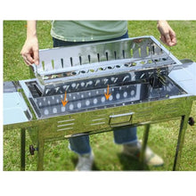 HBJWOV Outdoor Household Stainless Steel Barbecue Rack Folding Charcoal Barbecue Stove Independent Carbon