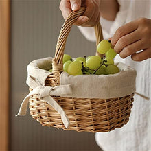Storage Basket,Picnic Creative Wicker Bamboo Baskets Picking Rattan Shopping Hand Woven Hamper for Camping and Outdoor Party