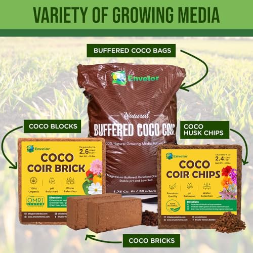 Envelor Coco Coir Bricks 100-Pack Natural 2.6 Cu. Ft. Organic Coconut Coir
