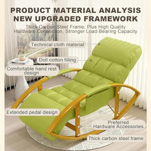 OREKPOT Rocking Chair and Footstool Set, Oversized Recliner with Height-Adjustable Backrest and Footrest for Living Room and Outdoor Use，Pink Golden Legs