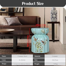 Wrobelax Decorative Garden stools, Decorative Ceramic Garden Stool, Glazed Living Room Flower and Bird Shoe Changing Stool for Living Room, Balcony, Garden, Etc(Color:Yellow)