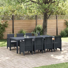 LKJVFCPW 9-Piece Outdoor Garden Dining Set, Patio Furniture Table and 8 Chairs for Backyard Terrace, Weather-Resistant Polypropylene, Large Seating Capacity, Anthracite
