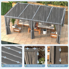 Aoxun Louvered Pergola 12' x 20' Outdoor Aluminum with Adjustable Roof Gray