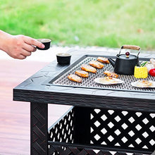 FYorbitH Barbecue Table Outdoor Courtyard Square Shape Barbecue Table Villa Charcoal Heating Stove Domestic Barbecue Rack Indoor Charcoal Fire Basin Table Grill Table