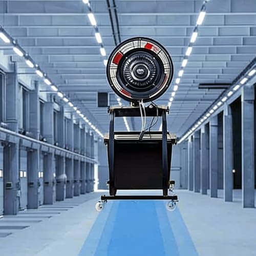Labasuan Industrial Misting Fan with 46L Water Tank,Heavy Duty Portable Cooling Fan, 3 Speed & 90° Oscillating Industrial Cooling Fan, for Factory, Warehouse, Farm & Commercial Use