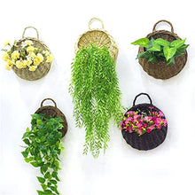 A1DFDFGOQSFG Flower Pot Flower Planter Wall Hanging Wicker Rattam Basket Garden Vine Pot Plants Holder (Color : OneColor) (Gray)