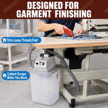 AMQYDT Industrial Garment Thread Trimming Machine, Fabric Thread Trimmer, Cleaner Thread Removal with Brushless Motor, Adjustable Speed and Storage Bucket for Apparel Workshops