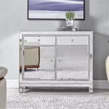 Elegant Lighting Reflexion Mirrored Nightstand Antique Silver